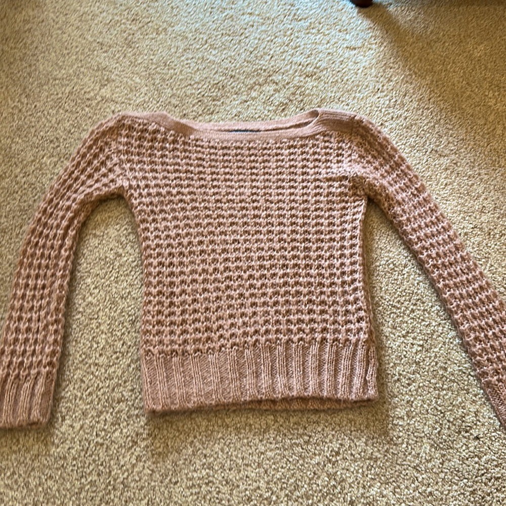 Kids, sweater, pink, sparkles included in fabric, S(6-7), GapKids